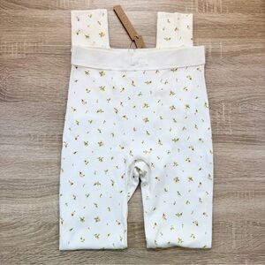 NWT SKIMS Cotton Rib Leggings Marigold Rosebud Floral Print Small